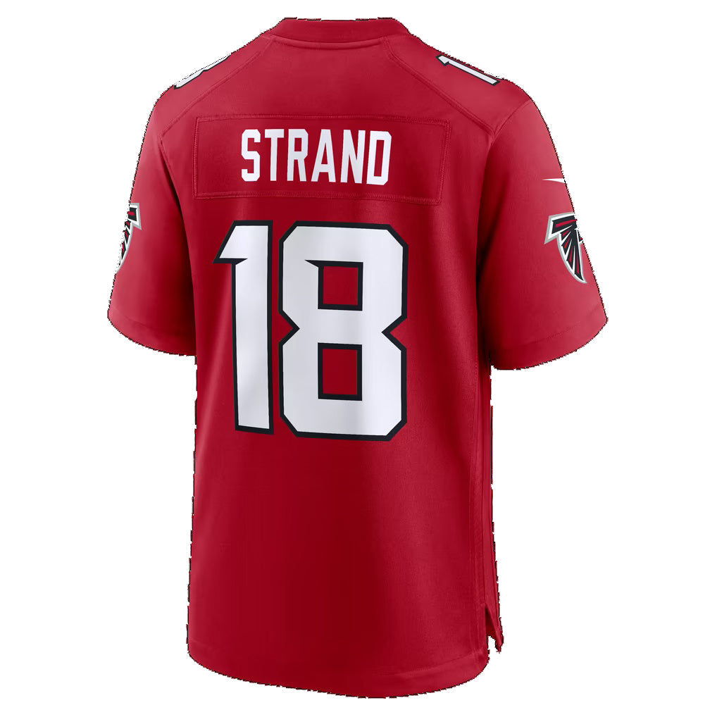 A.Falcons #18 Jack Strand Red Team Game Football jersey MWATKINS