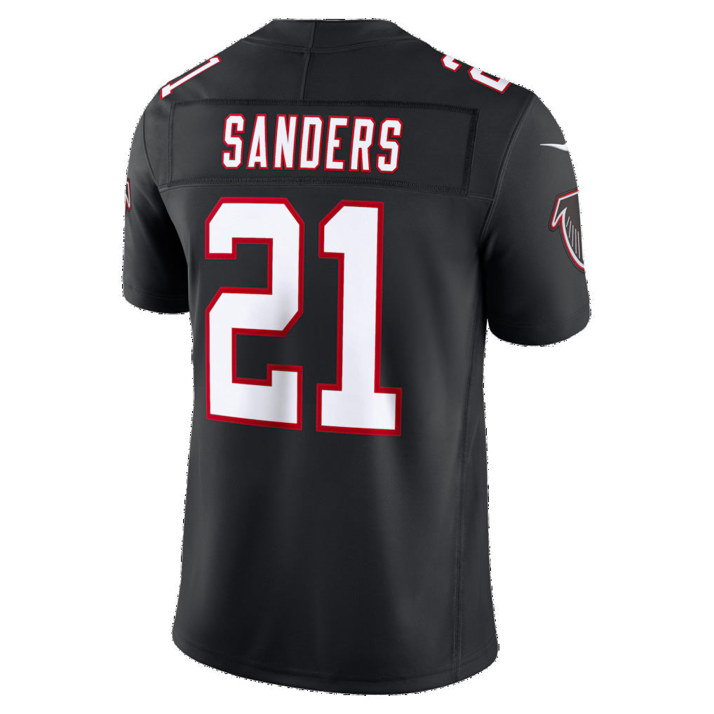 A.Falcons #21 Deion Sanders Black Alternate Throwback Vapor F.U.S.E. Retired Limited Stitched Football Jerseys