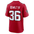 A.Falcons #36 Malcolm DeWalt IV Red Team Game Football jersey MWATKINS