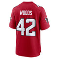 A.Falcons #42 Josh Woods Red Team Game Football jersey MWATKINS