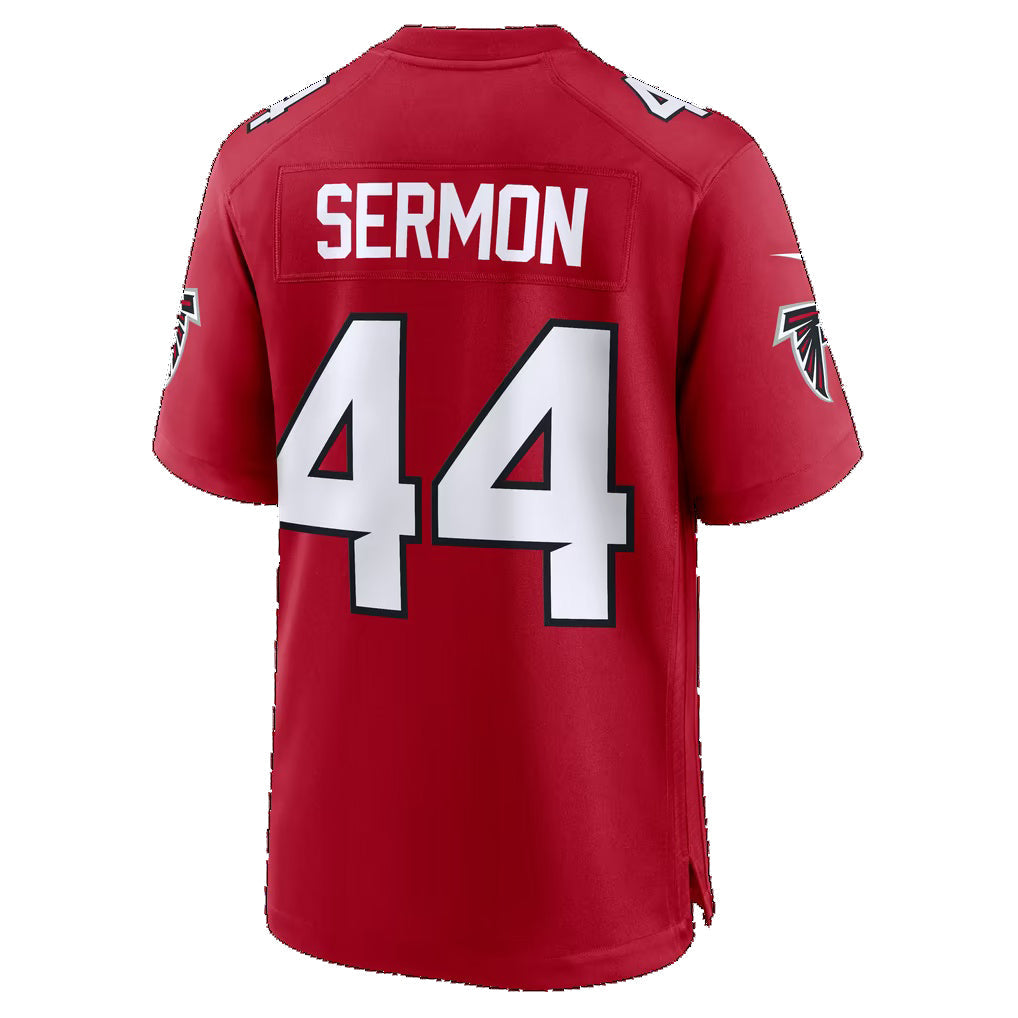 A.Falcons #44 Trey Sermon Red Team Game Football jersey MWATKINS