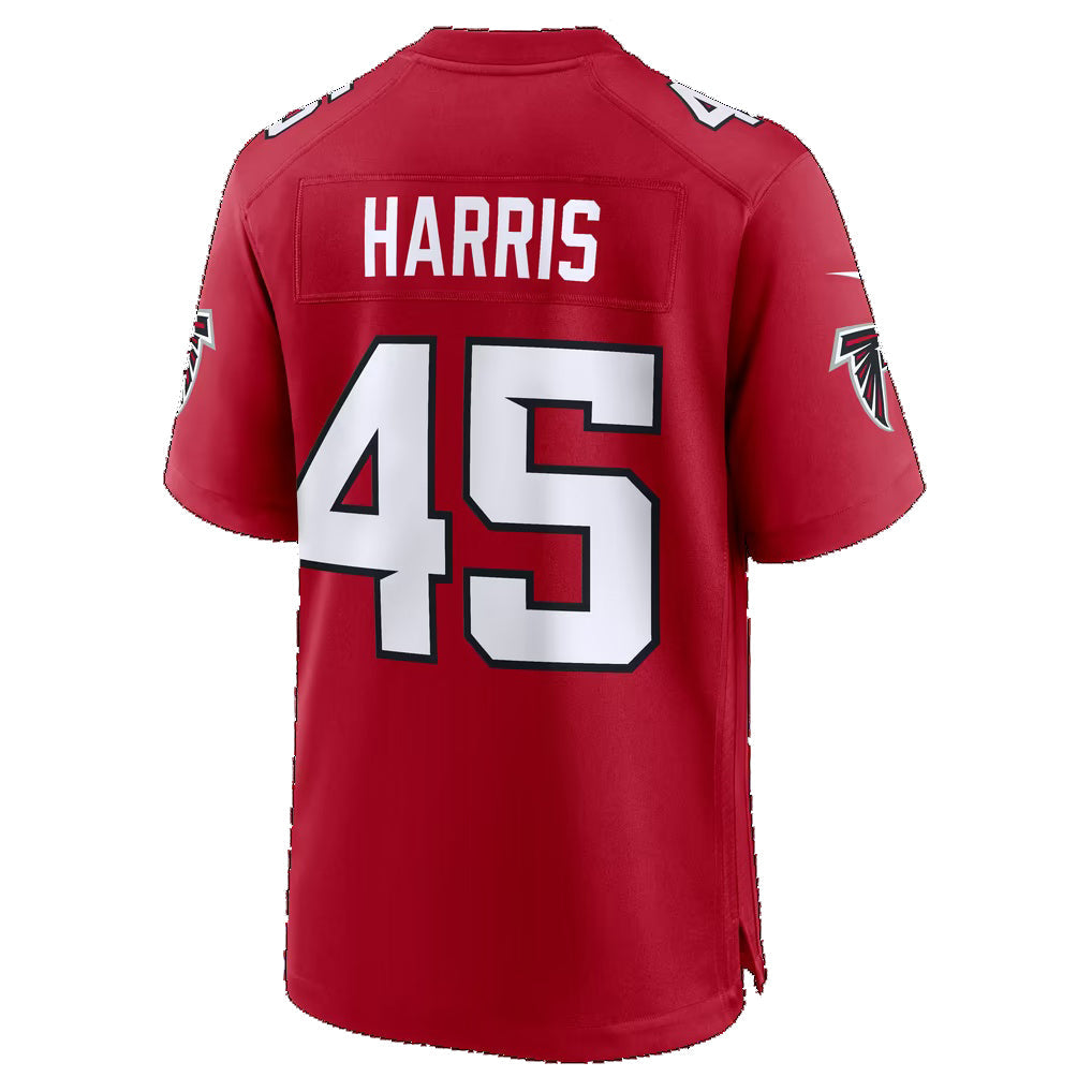 A.Falcons #45 Christian Harris Red Team Game Football jersey MWATKINS