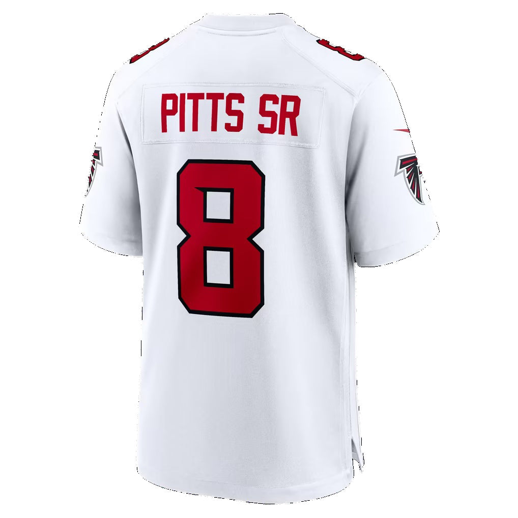 A.Falcons #8 Kyle Pitts Sr. White Game Football jersey MWATKINS