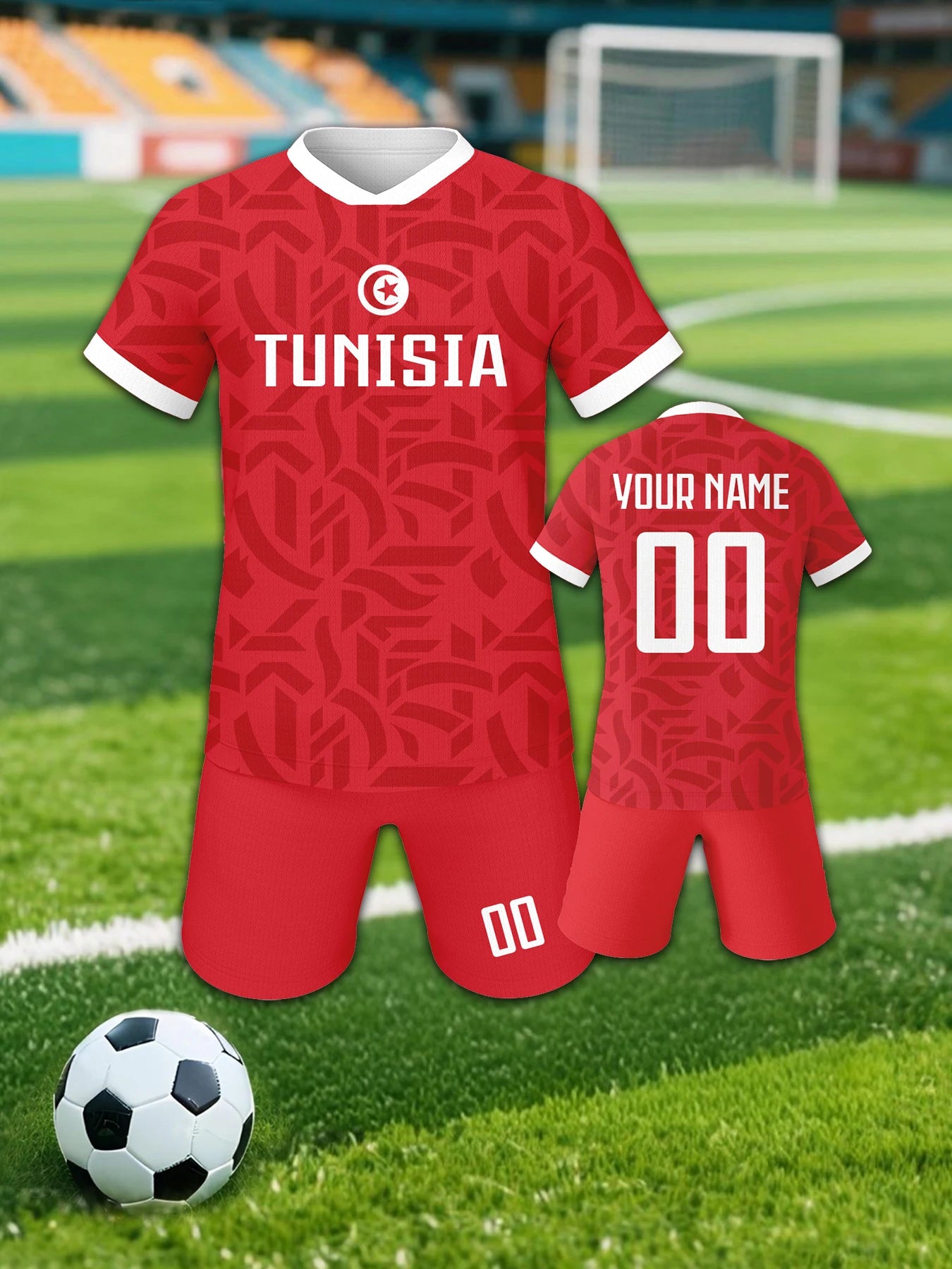 Custom Kids Tunisia Soccer Jersey Set Youth Football Uniform Personalized Name Number National Team Training Kit for Boys Girls