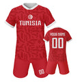 Custom Kids Tunisia Soccer Jersey Set Youth Football Uniform Personalized Name Number National Team Training Kit for Boys Girls