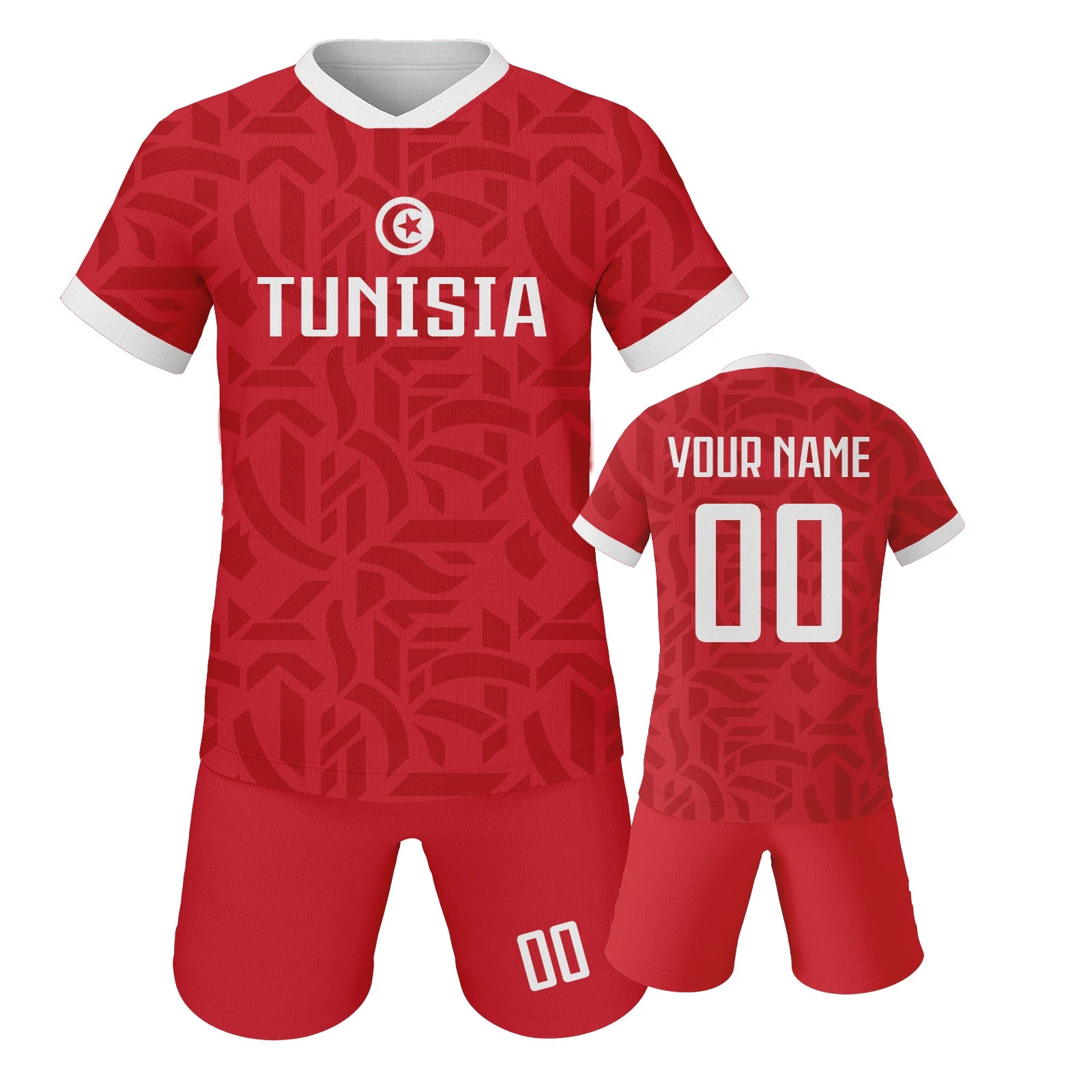 Custom Kids Tunisia Soccer Jersey Set Youth Football Uniform Personalized Name Number National Team Training Kit for Boys Girls