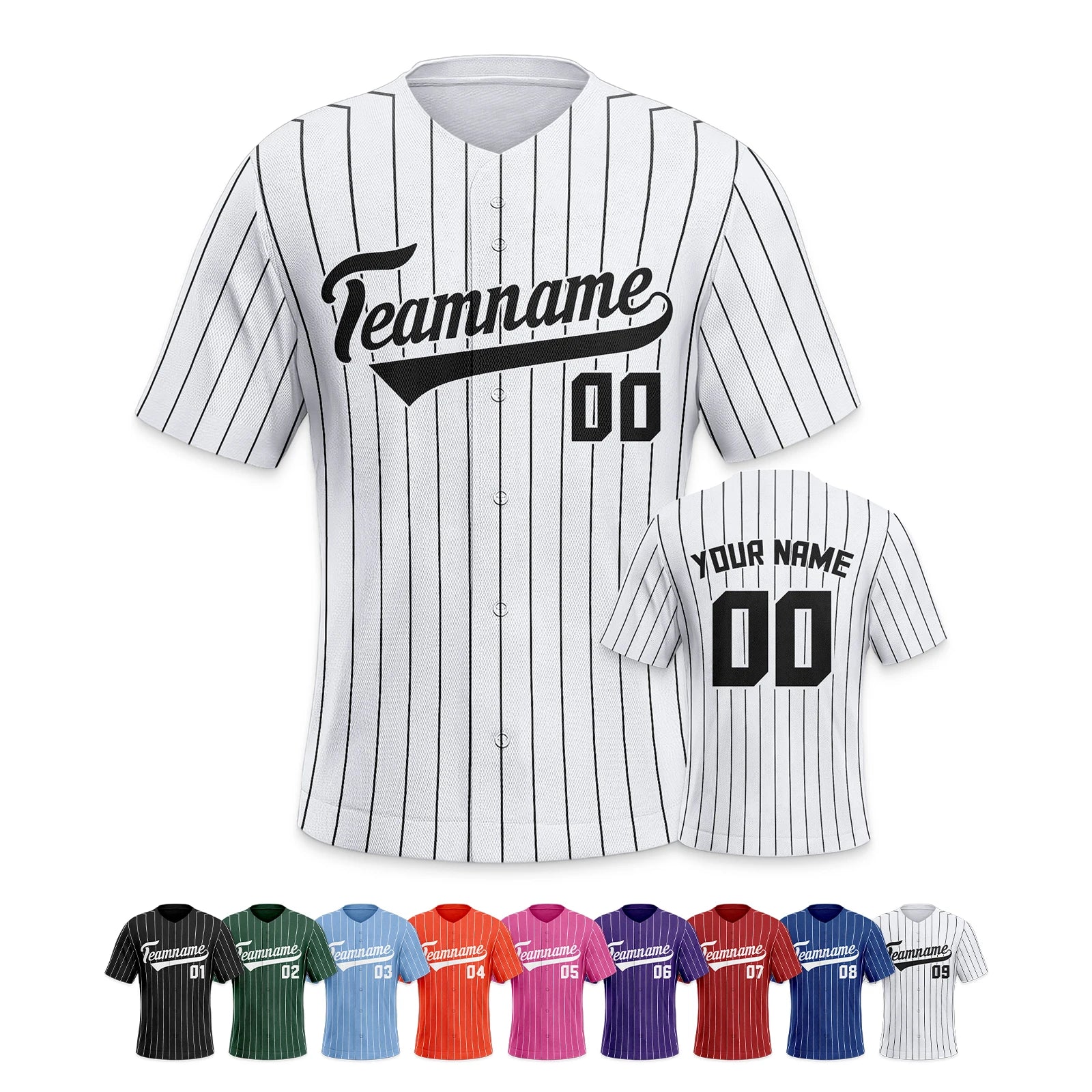 Women's Custom Pinstripe Baseball Jersey Personalized Team Name Number Breathable Baseball Shirts for Team Sportswear S-4XL