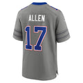 B.Bills #17 Josh Allen Gray Nickel City Game Stitched Football Jerseys