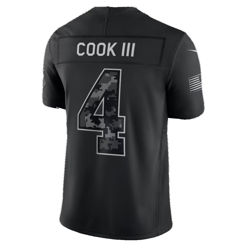 B.Bills #4 James Cook III Black 2026 Salute to Service Stitched Limited Football jersey MWATKINS