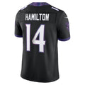 B.Ravens #14 Kyle Hamilton Black Alternate Vapor F.U.S.E. Limited Stitched Football Jerseys