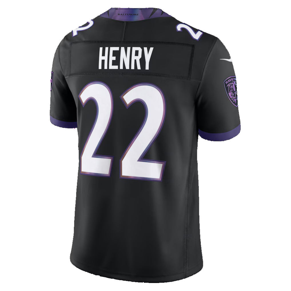 B.Ravens #22 Derrick Henry Black Alternate Alternate Vapor F.U.S.E. Limited Stitched Football Jerseys