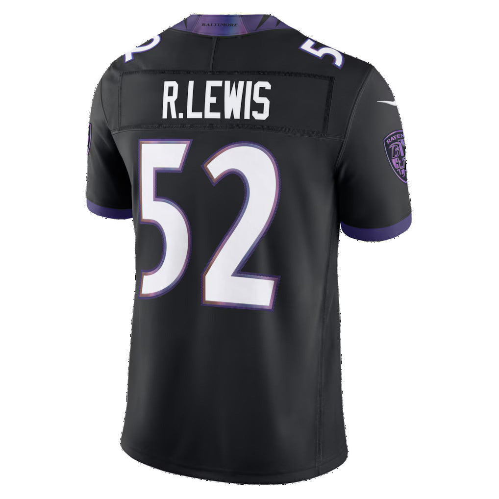 B.Ravens #52 Ray Lewis Black Alternate Vapor F.U.S.E. Retired Player Limited Stitched Football Jerseys