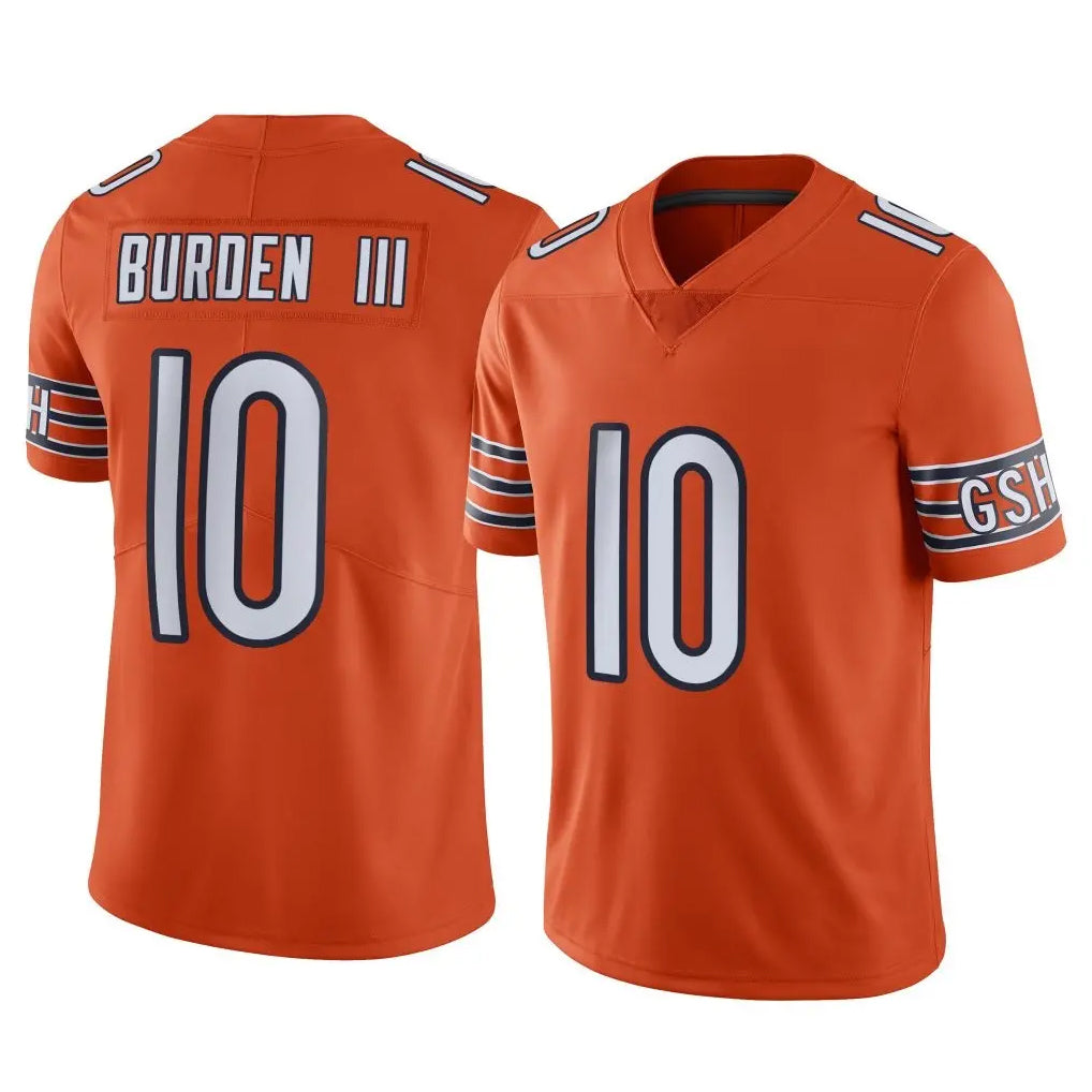 MWATKINS C.Bears #10 Luther Burden III Player Orange Alternate Vapor Limited Home Game Stitched Jerseys