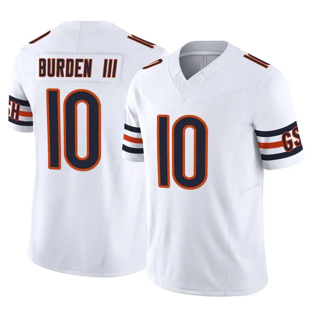 MWATKINS C.Bears #10 Luther Burden III Player White Vapor F.U.S.E. Limited Home Game Stitched Jerseys
