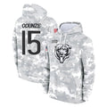 MWATKINS C.Bears #15 Rome Odunze Player Arctic Camo Salute to Service Pullover Hoodies Limited Stitched Jerseys