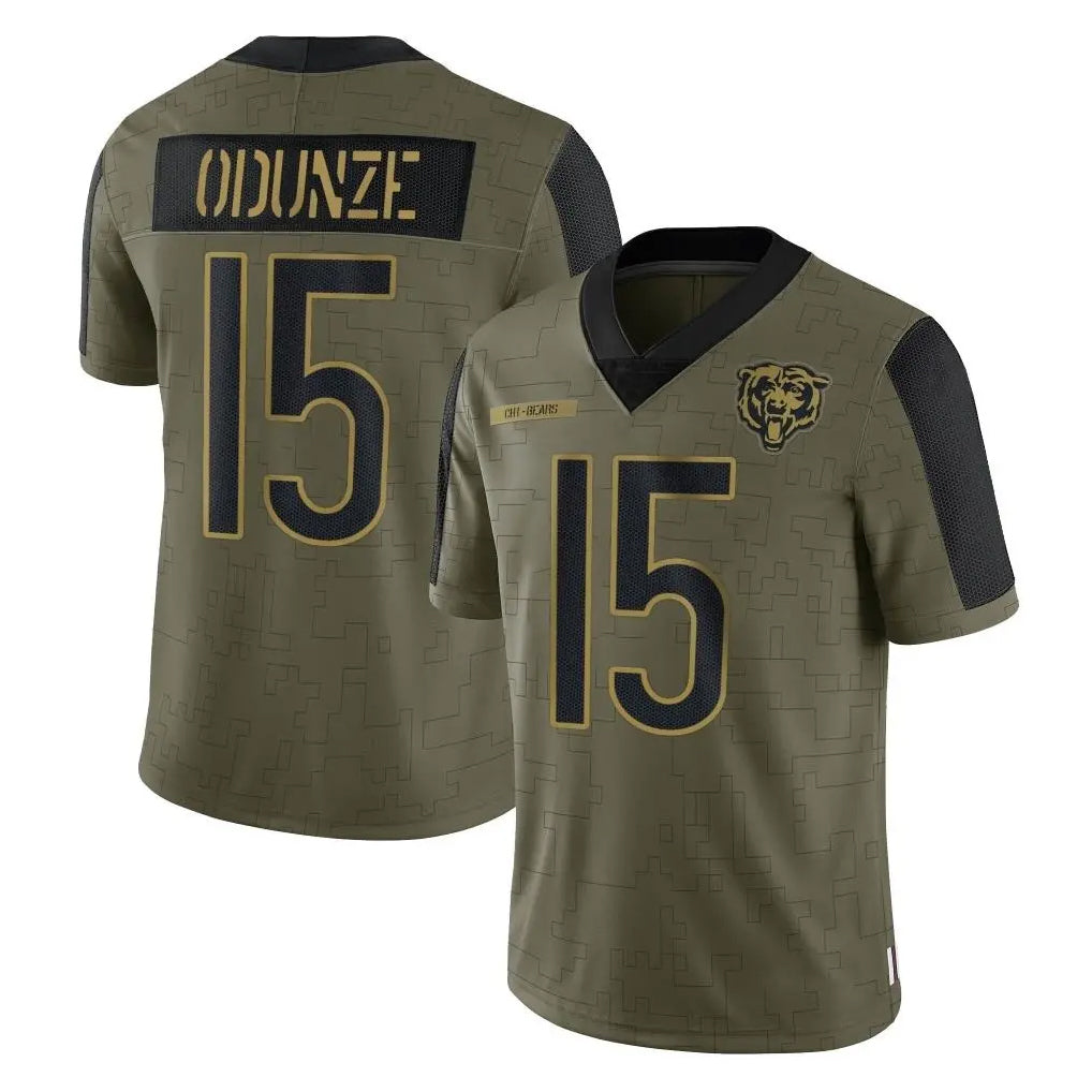 MWATKINS C.Bears #15 Rome Odunze Player Olive Salute to Service Limited Stitched Jerseys