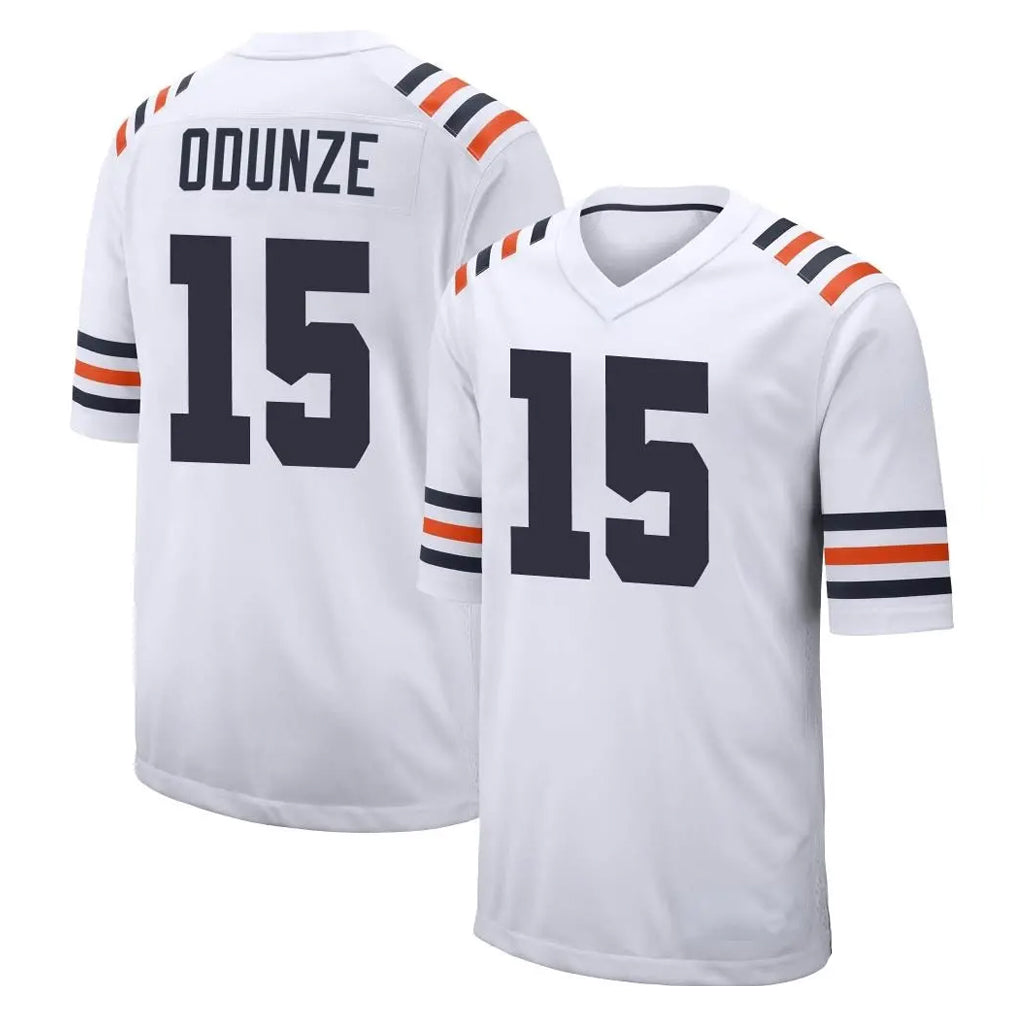 MWATKINS C.Bears #15 Rome Odunze Player White Classic Home Game Stitched Jerseys