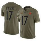 MWATKINS C.Bears #17 Tyson Bagent Player Olive Salute to Service Limited Game Stitched Jerseys