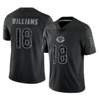 MWATKINS C.Bears #18 Caleb Williams Player Black REFLECTIVE Limited Game Stitched Jerseys