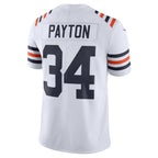 MWATKINS C.Bears #34 Walter Payton Player White Alternate Classic Limited Game Stitched Jerseys