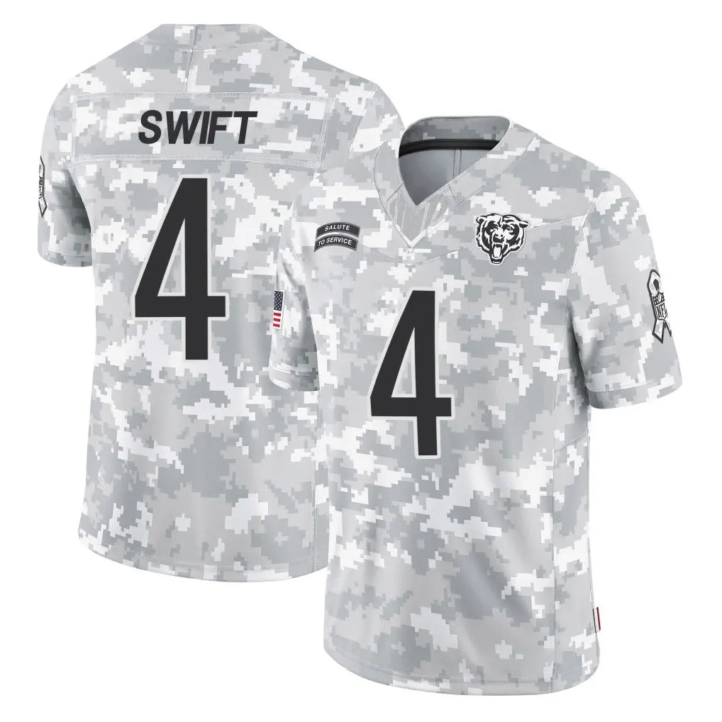 MWATKINS C.Bears #4 D'Andre Swift Player Arctic Camo Salute to Service Limited Stitched Jerseys