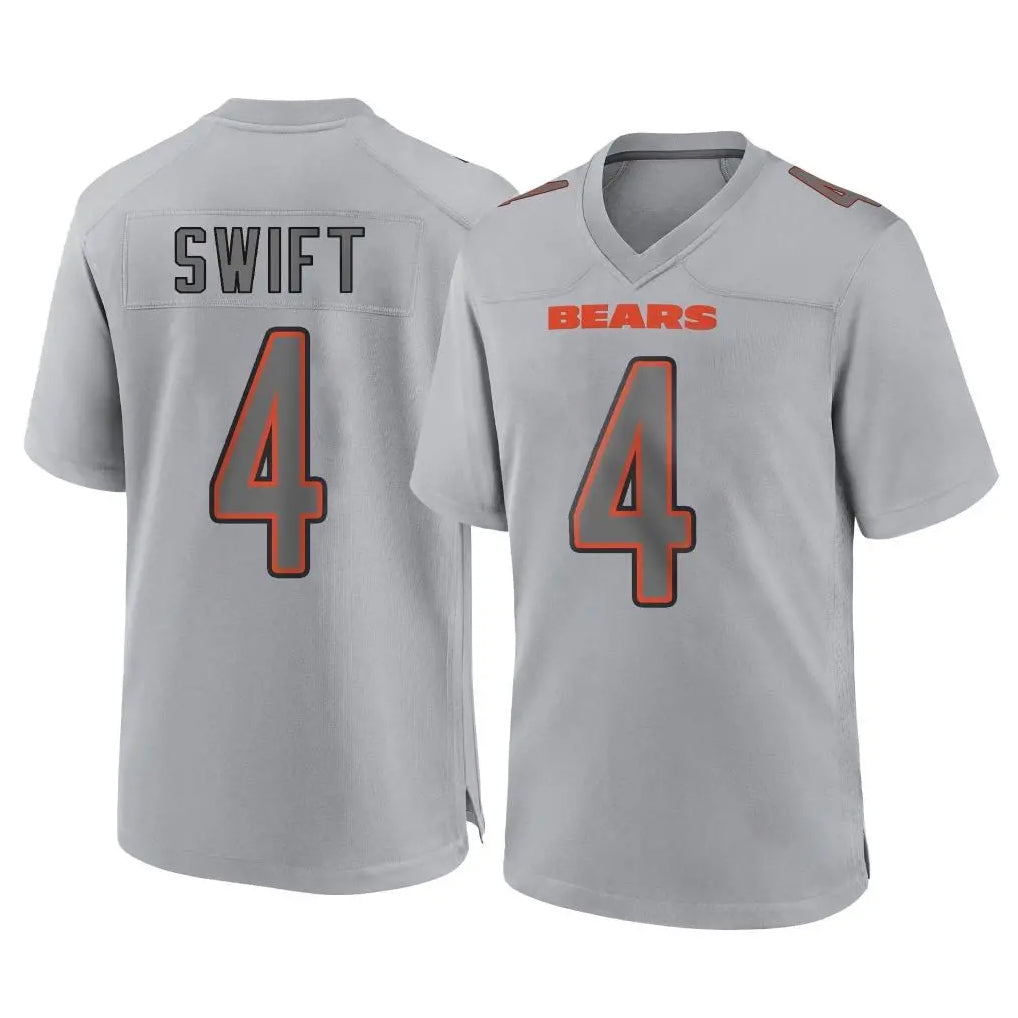 MWATKINS C.Bears #4 D'Andre Swift Player Gray Atmosphere Fashion Game Stitched Jerseys