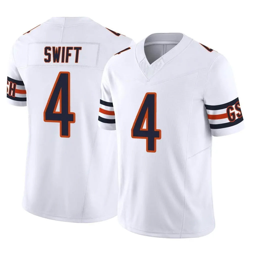 MWATKINS C.Bears #4 D'Andre Swift Player White Vapor F.U.S.E. Limited Home Game Stitched Jerseys
