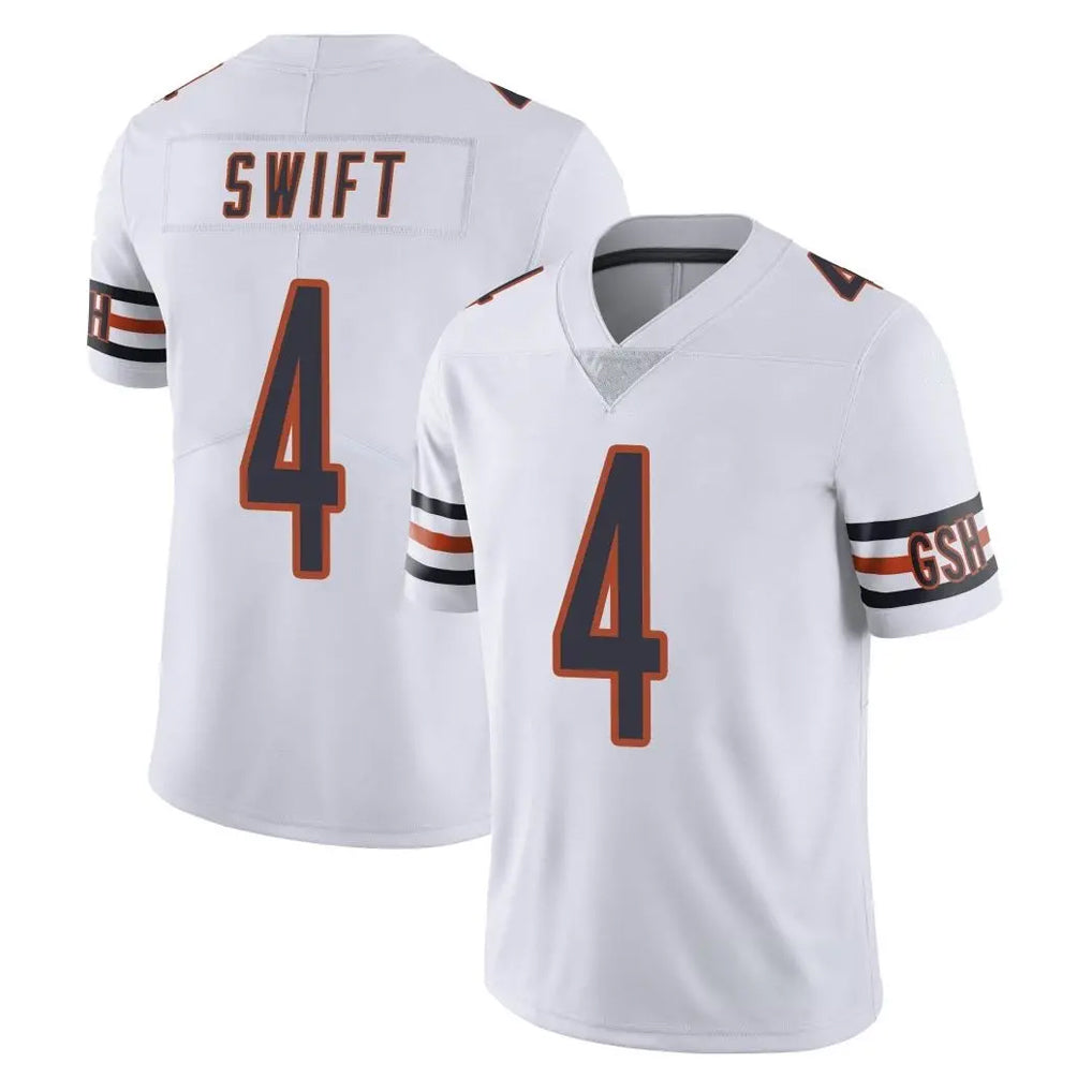 MWATKINS C.Bears #4 D'Andre Swift Player White Vapor Untouchable Limited Home Game Stitched Jerseys