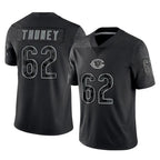 MWATKINS C.Bears #62 Joe Thuney Player Black REFLECTIVE Limited Game Stitched Jerseys