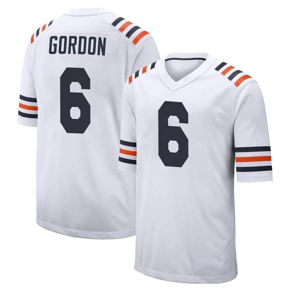 MWATKINS C.Bears #6 Kyler Gordon Player White Classic Home Game Stitched Jerseys