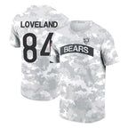 MWATKINS C.Bears #84 Colston Loveland Player Arctic Camo Salute to Service Performance T-Shirt Limited Stitched Jerseys