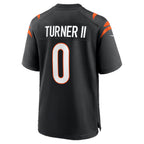 C.Bengals #0 DJ Turner II Black Team Game Stitched Football Jerseys