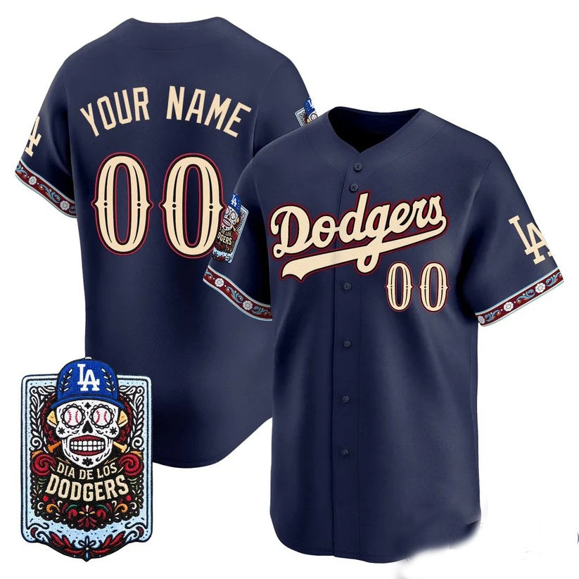 Custom Los Angeles Dodgers x Dia De Los Muertos Navy 2026 Baseball jersey MWATKINS