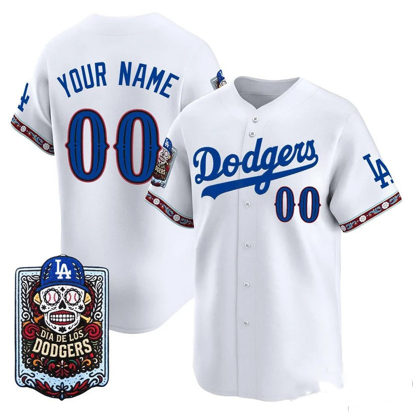 Custom Los Angeles Dodgers x Dia De Los Muertos White 2026 Baseball jersey MWATKINS