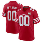 Custom SF.49ers Scarlet 80th Anniversary Game Stitched Football Jerseys
