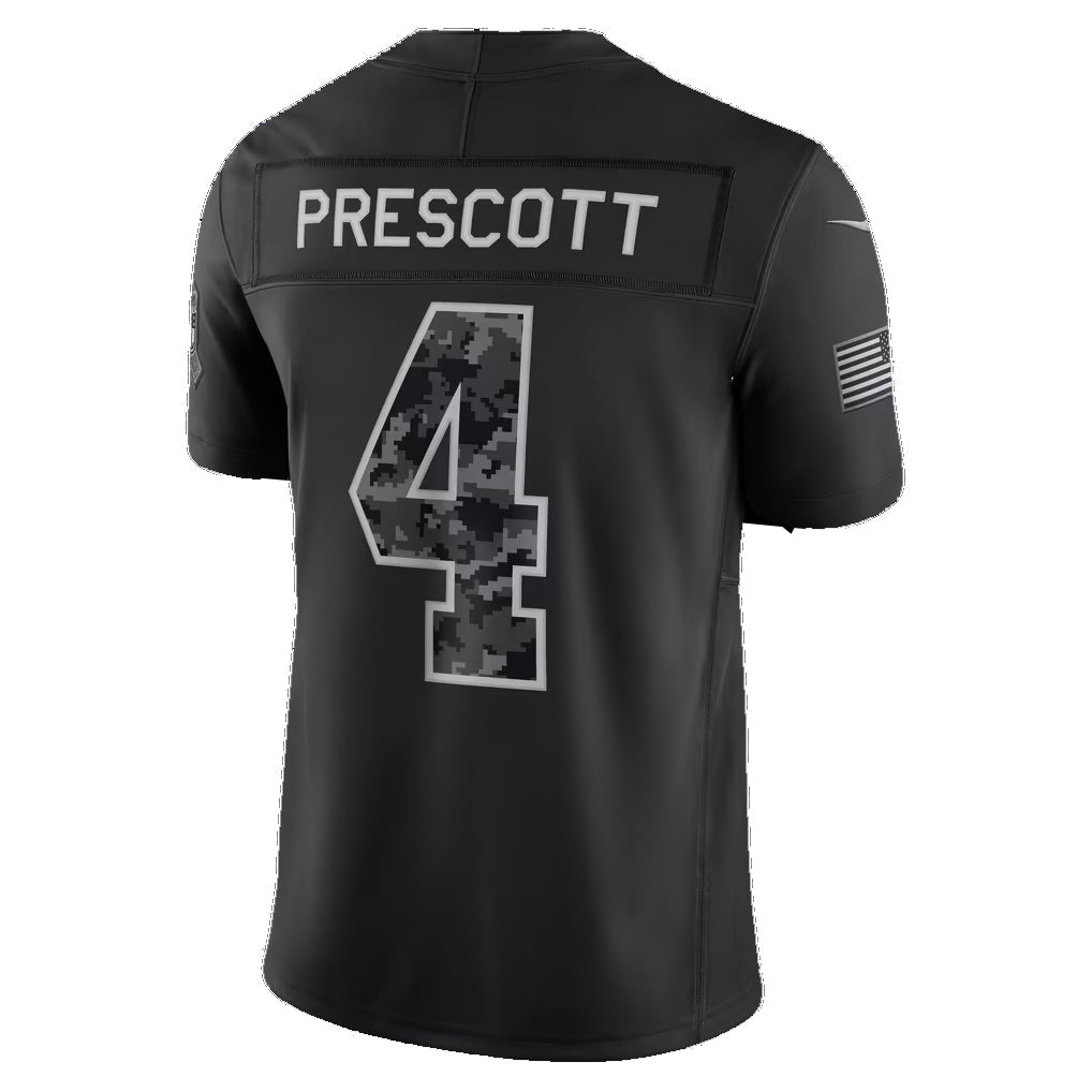 D.Cowboys #4 Dak Prescott Black 2026 Salute to Service Stitched Limited Football jersey MWATKINS