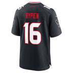 H.Texans #16 Brett Rypien Navy Team Game Jersey MWATKINS