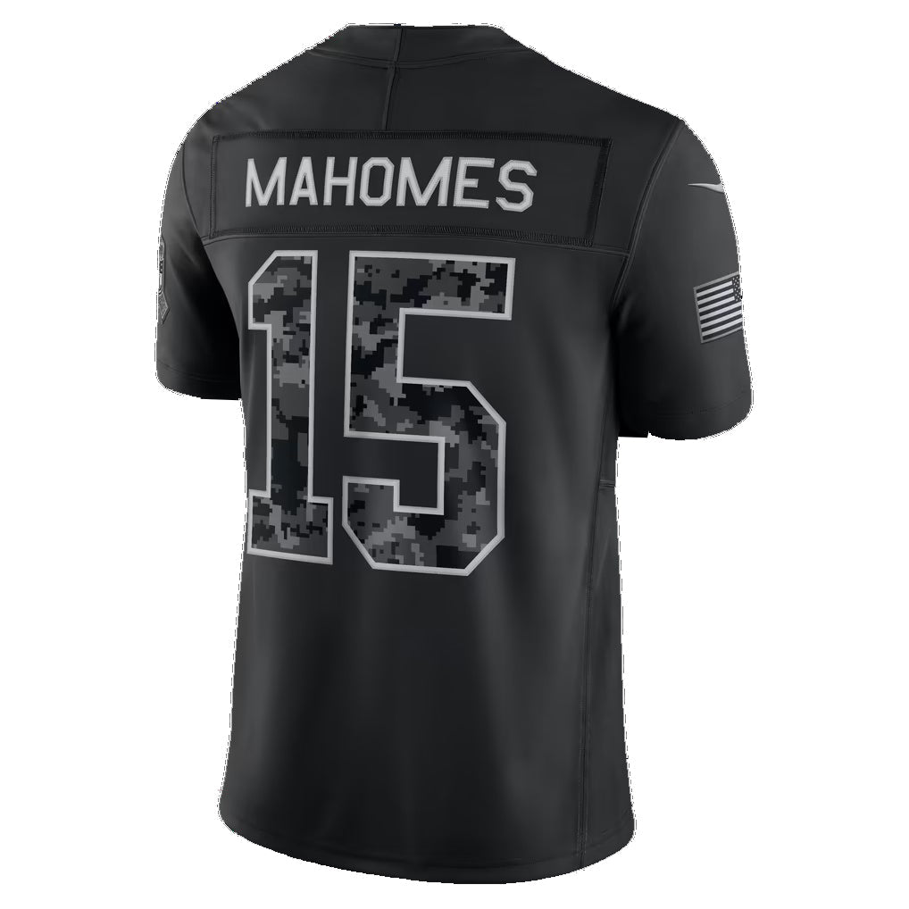 KC.Chiefs #15 Patrick Mahomes Black 2026 Salute to Service Stitched Limited Football jersey MWATKINS