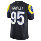 LA.Rams #95 Myles Garrett Dark Blue Rivalries Collection Stitched Limited Jersey MWATKINS