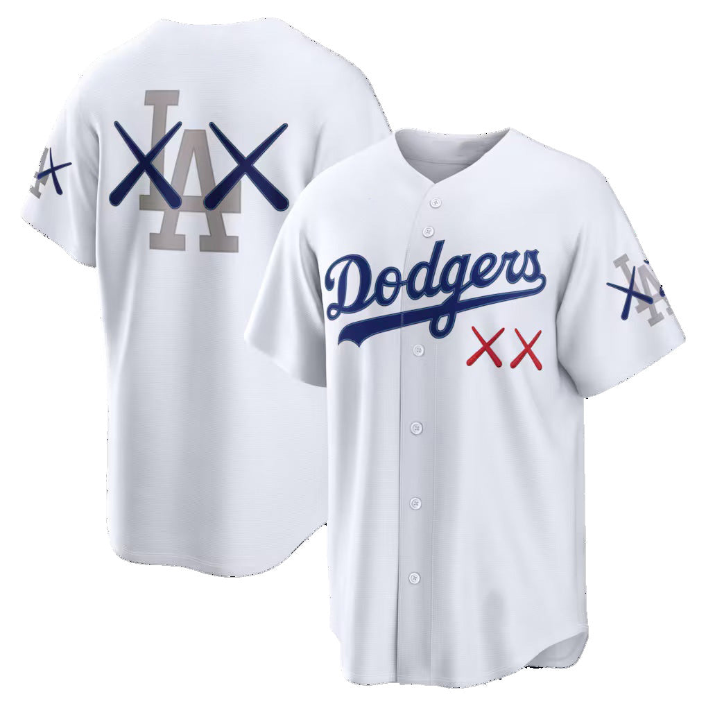 Los Angeles Dodgers KAWS White Stadium Stitched Baseball Jerseys