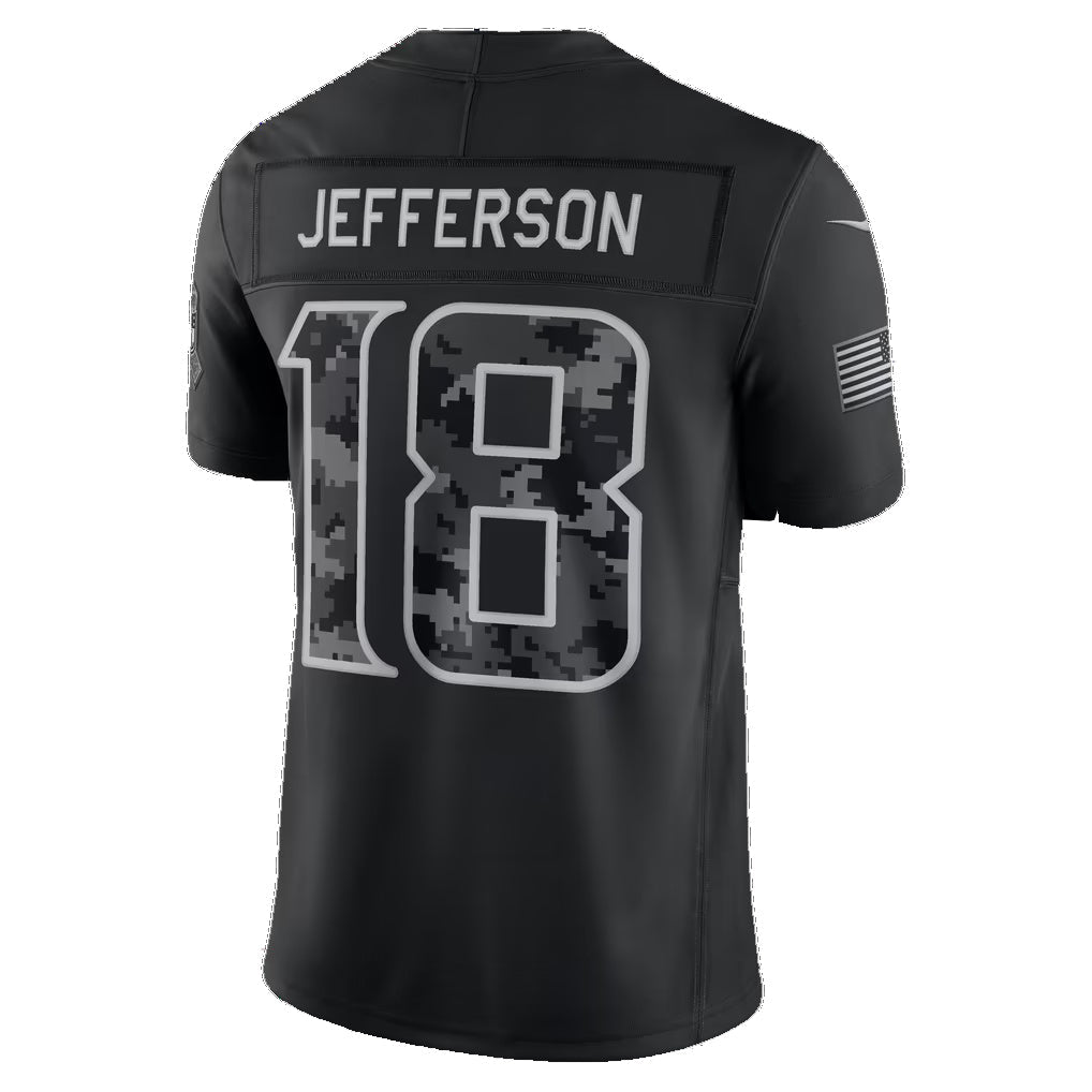 MN.Vikings #18 Justin Jefferson Black 2026 Salute to Service Stitched Limited Football jersey MWATKINS
