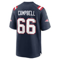 NE.Patriots #66 Will Campbell Navy Team Game Jersey MWATKINS