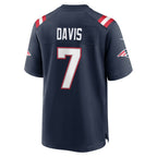 NE.Patriots #7 Carlton Davis Navy Team Game Jersey MWATKINS