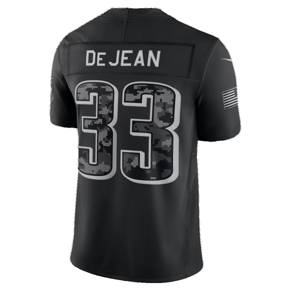 P.Eagles #33 Cooper DeJean Black 2026 Salute to Service Stitched Limited Football jersey MWATKINS