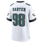 P.Eagles #98 Jalen Carter White Game Jersey MWATKINS