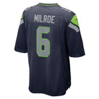 S.Seahawks #6 Jalen Milroe College Navy Team Game Jersey MWATKINS