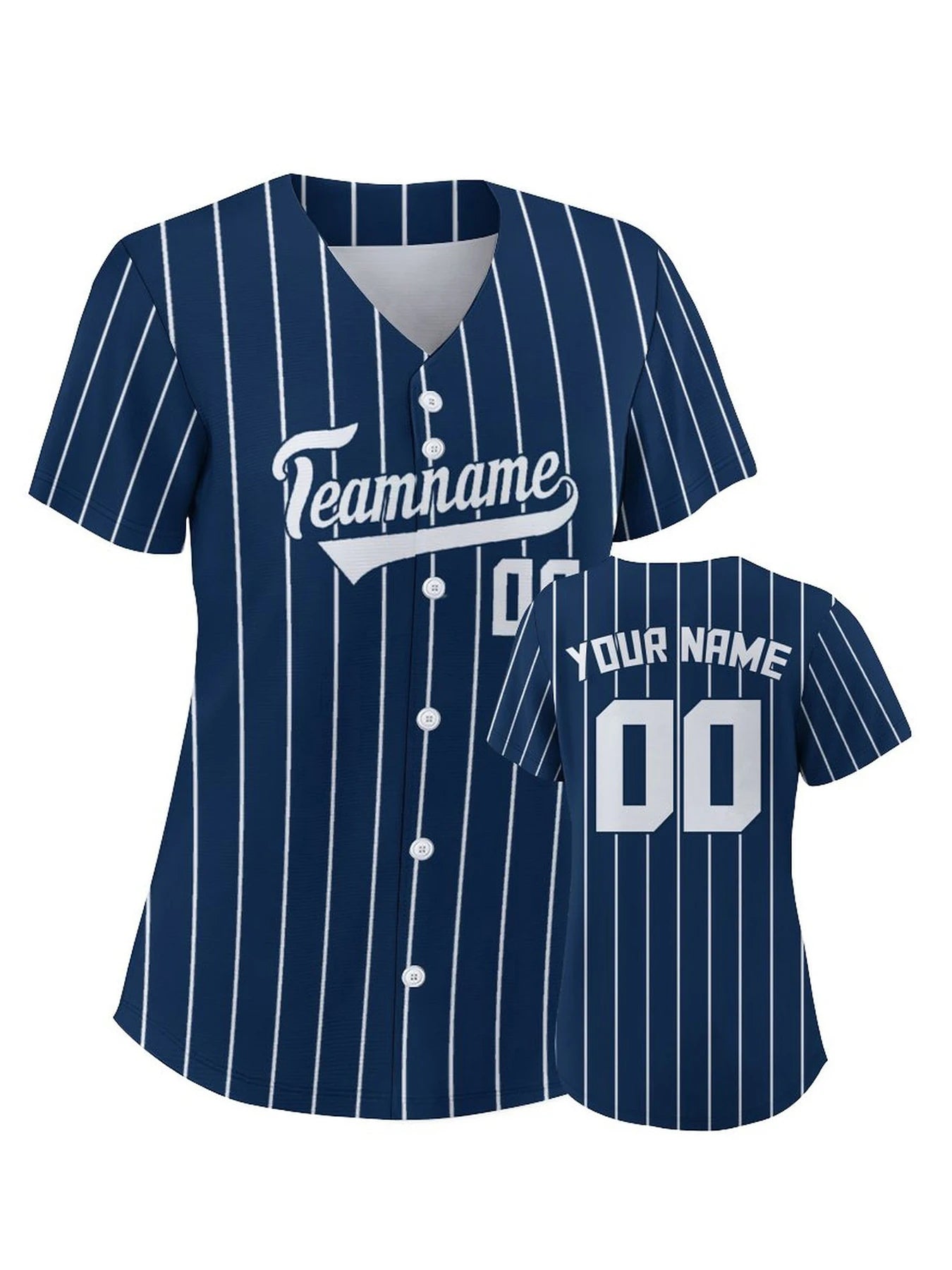 Women's Custom Pinstripe Baseball Jersey Personalized Team Name Number Breathable Baseball Shirts for Team Sportswear S-4XL