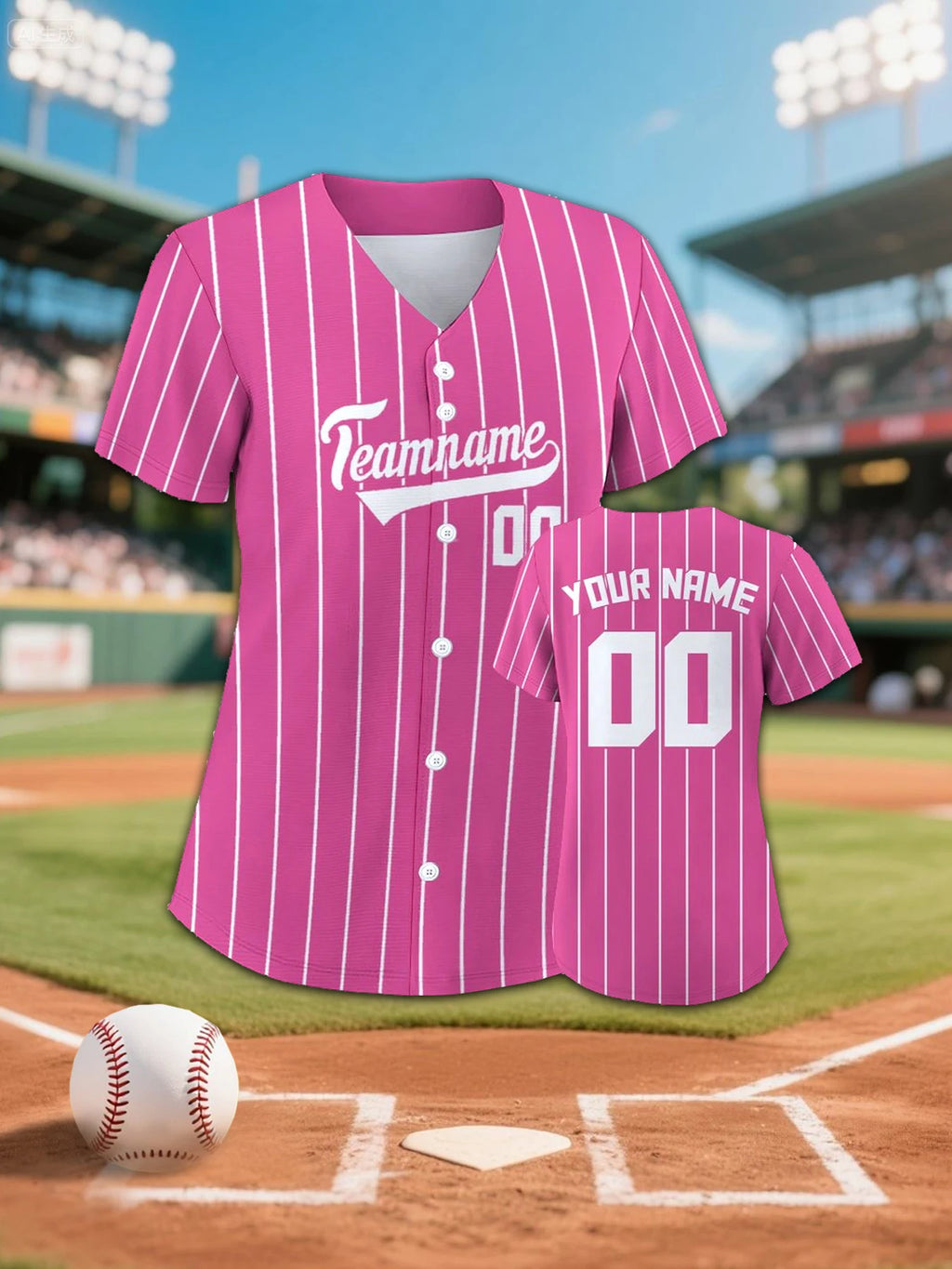 Women's Custom Pinstripe Baseball Jersey Personalized Team Name Number Breathable Baseball Shirts for Team Sportswear S-4XL