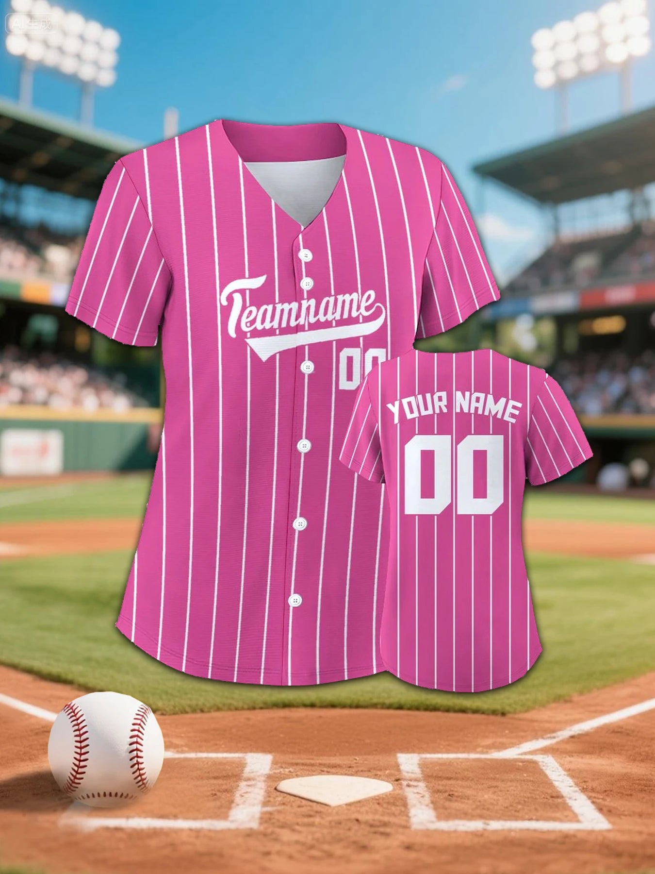 Women's Custom Pinstripe Baseball Jersey Personalized Team Name Number Breathable Baseball Shirts for Team Sportswear S-4XL