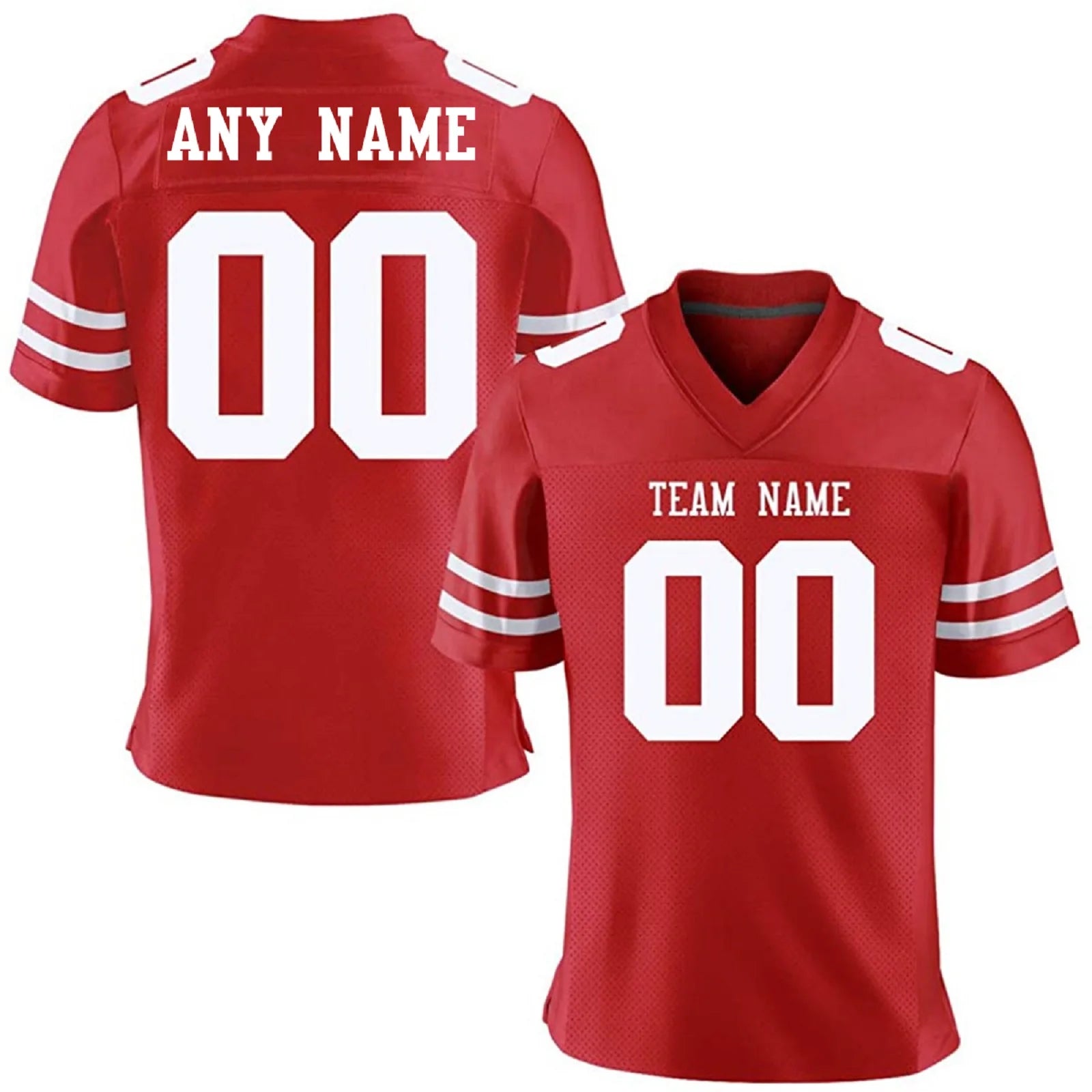 Custom American Football Jersey, Black Red Football Shirt, Personalized Printed Team Name Number, Men Women Youth Kids Jerseys